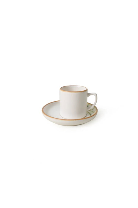 Hermia Juego de tazas de café de 12 piezas - Blanco, Amarillo, Verde